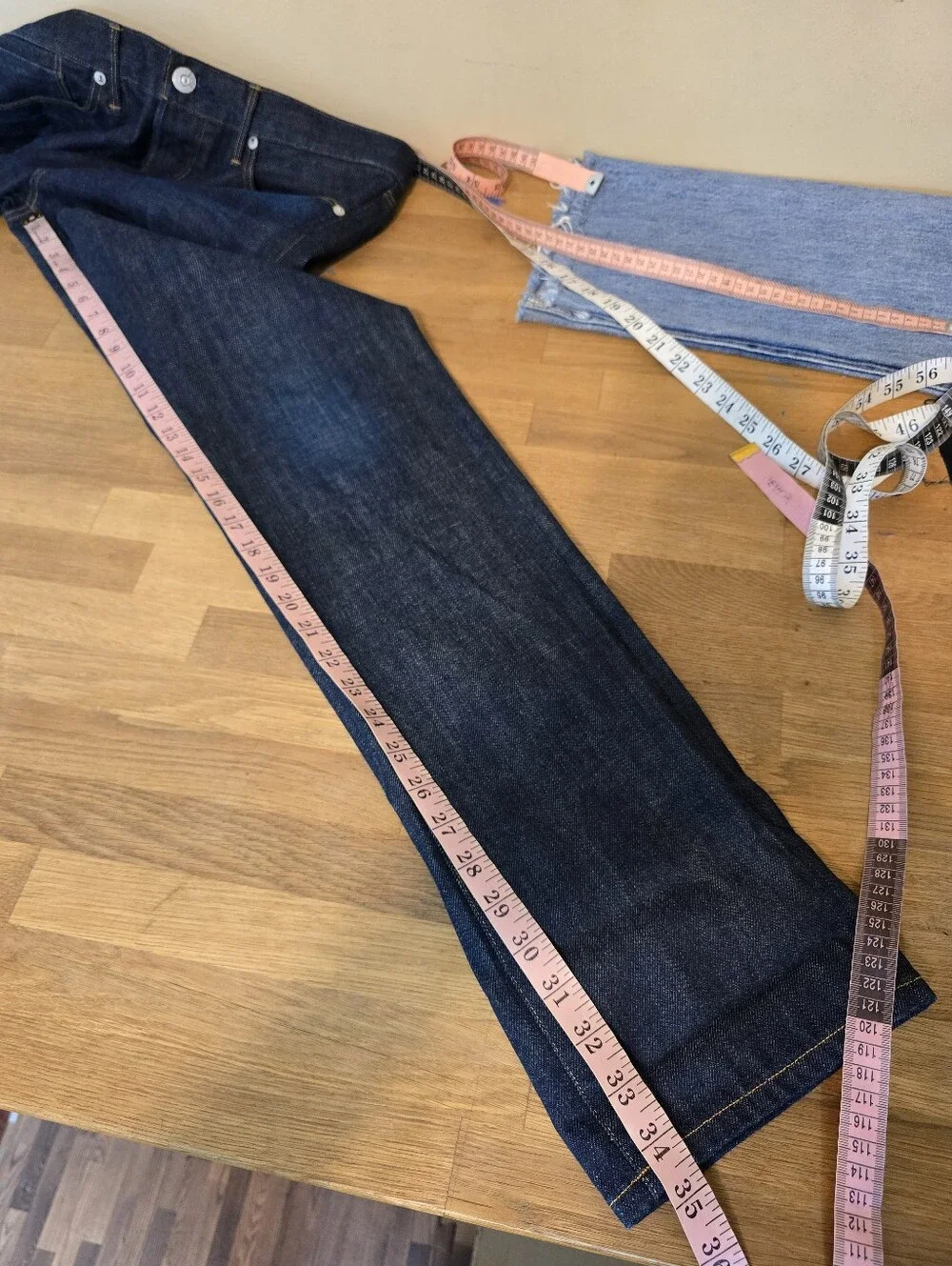 3x1 NYC Selvedge Denim Jeans Made in USA Dark Wash Cuffed Straight Leg Size 33